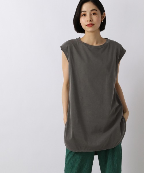 LOWRYS FARM（ローリーズファーム）の「ピグメントノースリーブ　957490（Tシャツ/カットソー・レディース・アイボリー/グレー/ベージュ/グリーン・FREE）」の3枚目の写真