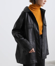 select MOCA | 2022 AW フェイクレザーミドルシャツジャケット(その他アウター)