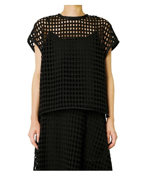 LE CIEL BLEU（ルシェルブルー）の「Mesh Lace Tops（シャツ