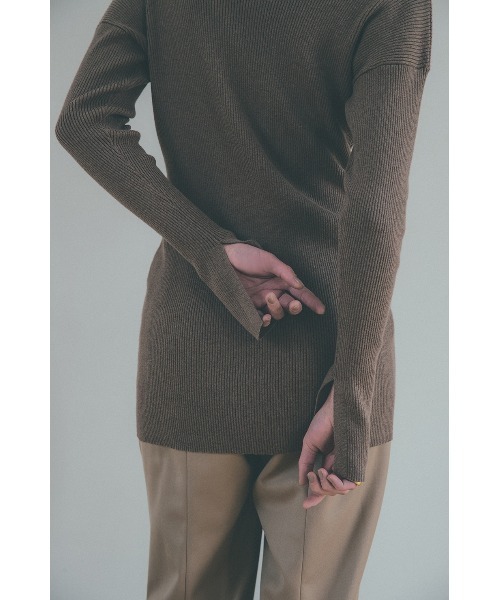 セール】LOOSE SHAPE RIB KNIT TOPS（ニット/セーター）｜CLANE