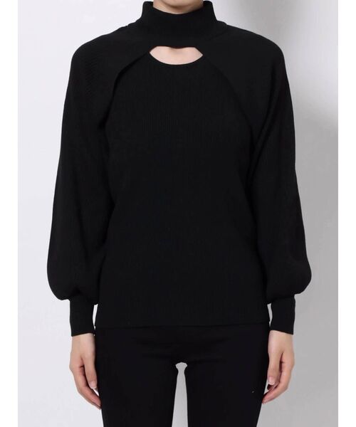 LAGUNAMOON（ラグナムーン）の「2WAYボレロレイヤードニットプルオーバー（ニット/セーター・レディース・ブラック/カーキ・FREE）」の3枚目の写真