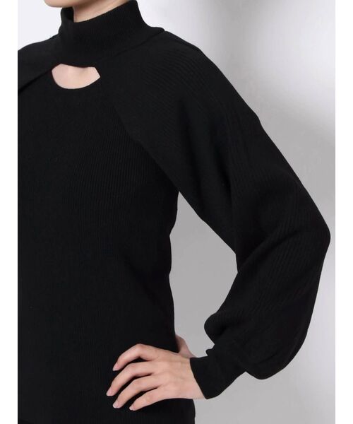 LAGUNAMOON（ラグナムーン）の「2WAYボレロレイヤードニットプルオーバー（ニット/セーター・レディース・ブラック/カーキ・FREE）」の7枚目の写真