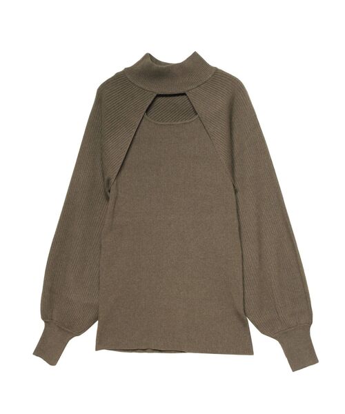 LAGUNAMOON（ラグナムーン）の「2WAYボレロレイヤードニットプルオーバー（ニット/セーター・レディース・ブラック/カーキ・FREE）」の12枚目の写真