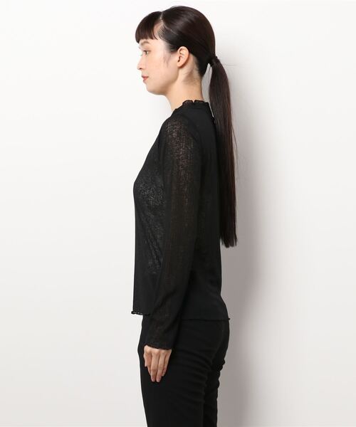 RETRO GIRL（レトロガール）の「シアーハイネックカットソー（Tシャツ/カットソー・レディース・オレンジ/ブラック/ホワイト・FREE）」の4枚目の写真