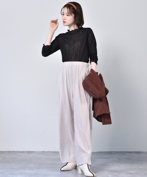 RETRO GIRL（レトロガール）の「シアーハイネックカットソー（Tシャツ/カットソー・レディース・オレンジ/ブラック/ホワイト・FREE）」の10枚目の写真