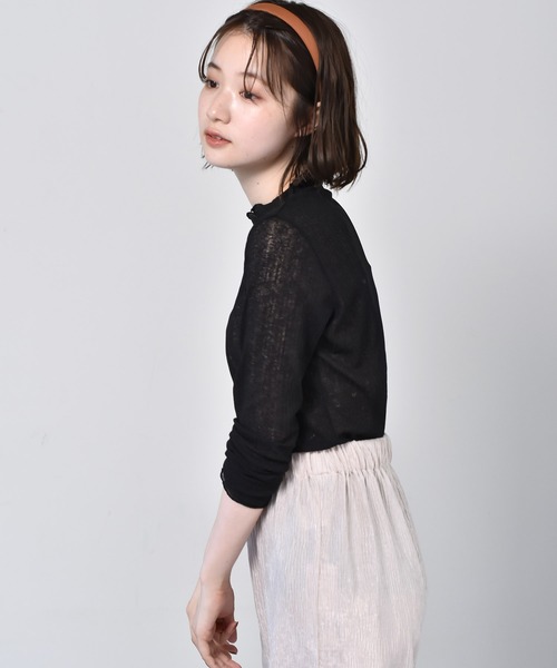 RETRO GIRL（レトロガール）の「シアーハイネックカットソー（Tシャツ/カットソー・レディース・オレンジ/ブラック/ホワイト・FREE）」の17枚目の写真