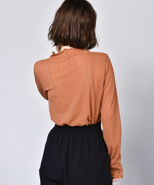 RETRO GIRL（レトロガール）の「シアーハイネックカットソー（Tシャツ/カットソー・レディース・オレンジ/ブラック/ホワイト・FREE）」の20枚目の写真