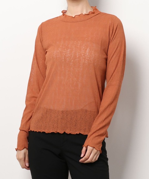 RETRO GIRL（レトロガール）の「シアーハイネックカットソー（Tシャツ/カットソー・レディース・オレンジ/ブラック/ホワイト・FREE）」の22枚目の写真