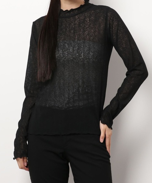 RETRO GIRL（レトロガール）の「シアーハイネックカットソー（Tシャツ/カットソー・レディース・オレンジ/ブラック/ホワイト・FREE）」の21枚目の写真