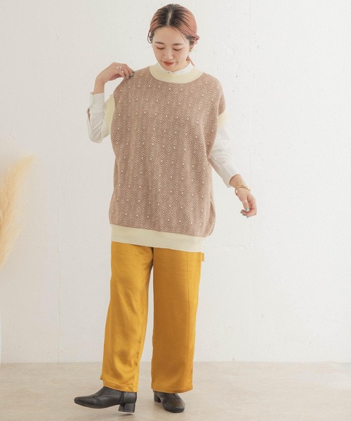 ITEMS URBANRESEARCH（アイテムズ アーバンリサーチ）の「ジャガードニットベスト（ベスト・レディース・ライトブラウン/ダークブラウン/アイボリー・FREE）」の9枚目の写真