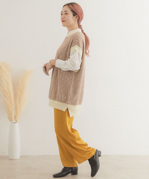 ITEMS URBANRESEARCH（アイテムズ アーバンリサーチ）の「ジャガードニットベスト（ベスト・レディース・ライトブラウン/ダークブラウン/アイボリー・FREE）」の12枚目の写真