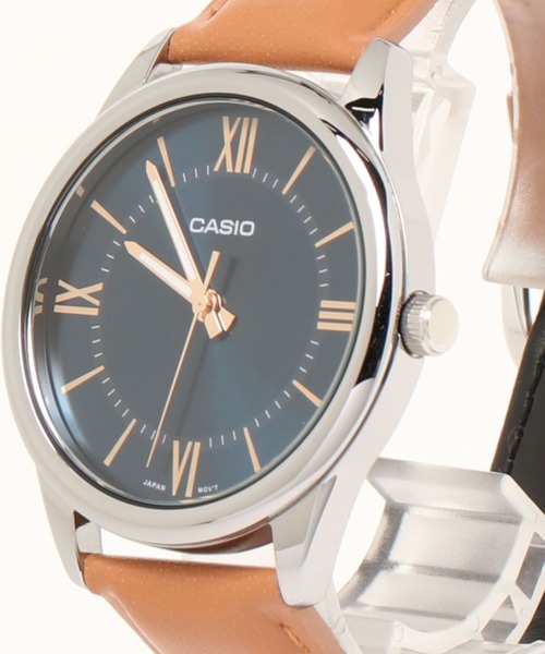 CASIO(カシオ)の「CASIO カシオ / アナログ腕時計 クォーツ レザー調バンド ラウンドフェイス 日常生活防水 ユニセックス //// MTP レザーシリーズ(アナログ腕時計・メンズ・ブラウン/シルバー/ブラウン系その他/シルバー系その他/ブラック×シルバー/ブラック×ゴールド/シルバー×ブラック/ブラック×ブラック/シルバー系その他2・FREE)」の5枚目の写真