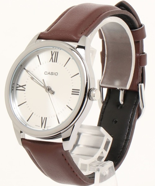CASIO(カシオ)の「CASIO カシオ / アナログ腕時計 クォーツ レザー調バンド ラウンドフェイス 日常生活防水 ユニセックス //// MTP レザーシリーズ(アナログ腕時計・メンズ・ブラウン/シルバー/ブラウン系その他/シルバー系その他/ブラック×シルバー/ブラック×ゴールド/シルバー×ブラック/ブラック×ブラック/シルバー系その他2・FREE)」の7枚目の写真
