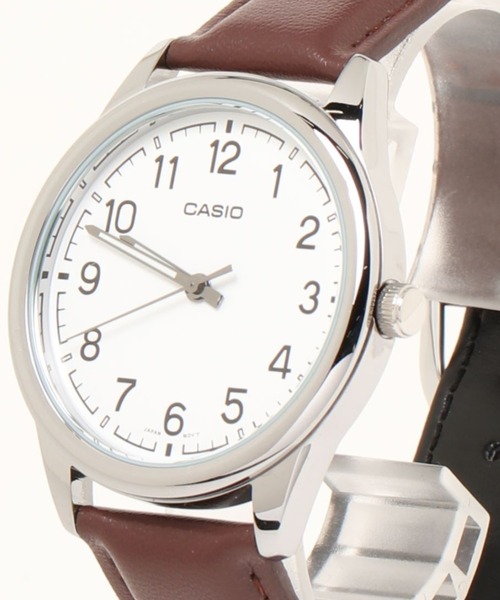 CASIO(カシオ)の「CASIO カシオ / アナログ腕時計 クォーツ レザー調バンド ラウンドフェイス 日常生活防水 ユニセックス //// MTP レザーシリーズ(アナログ腕時計・メンズ・ブラウン/シルバー/ブラウン系その他/シルバー系その他/ブラック×シルバー/ブラック×ゴールド/シルバー×ブラック/ブラック×ブラック/シルバー系その他2・FREE)」の6枚目の写真