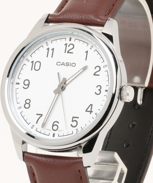 CASIO(カシオ)の「CASIO カシオ / アナログ腕時計 クォーツ レザー調バンド ラウンドフェイス 日常生活防水 ユニセックス //// MTP レザーシリーズ(アナログ腕時計・メンズ・ブラウン/シルバー/ブラウン系その他/シルバー系その他/ブラック×シルバー/ブラック×ゴールド/シルバー×ブラック/ブラック×ブラック/シルバー系その他2・FREE)」の9枚目の写真