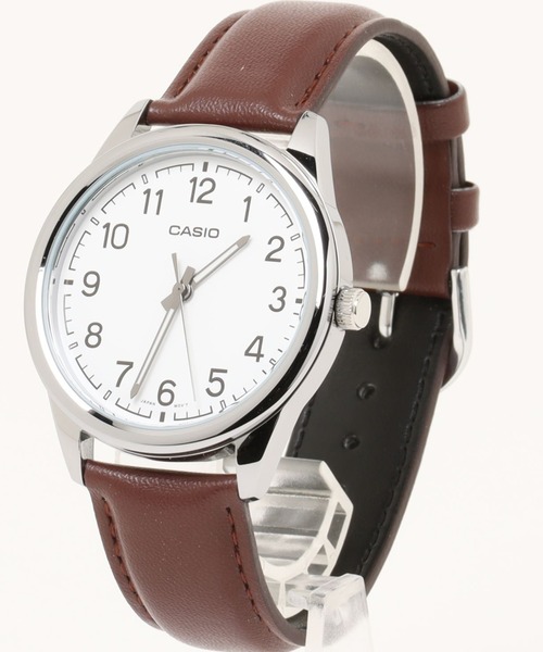 CASIO(カシオ)の「CASIO カシオ / アナログ腕時計 クォーツ レザー調バンド ラウンドフェイス 日常生活防水 ユニセックス //// MTP レザーシリーズ(アナログ腕時計・メンズ・ブラウン/シルバー/ブラウン系その他/シルバー系その他/ブラック×シルバー/ブラック×ゴールド/シルバー×ブラック/ブラック×ブラック/シルバー系その他2・FREE)」の12枚目の写真