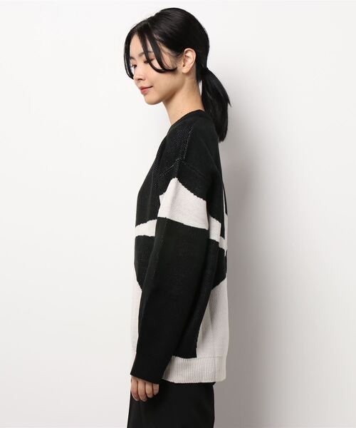 ROCKET x LUNCH（ロケットアンドランチ）の「【ROCKET × LUNCH/ロケット ランチ】R CONTRAST R JACQUARD KNI（ニット/セーター・レディース・ブラック/アーミー・SMALL）」の15枚目の写真