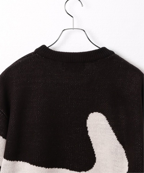 ROCKET x LUNCH（ロケットアンドランチ）の「【ROCKET × LUNCH/ロケット ランチ】R CONTRAST R JACQUARD KNI（ニット/セーター・レディース・ブラック/アーミー・SMALL）」の5枚目の写真