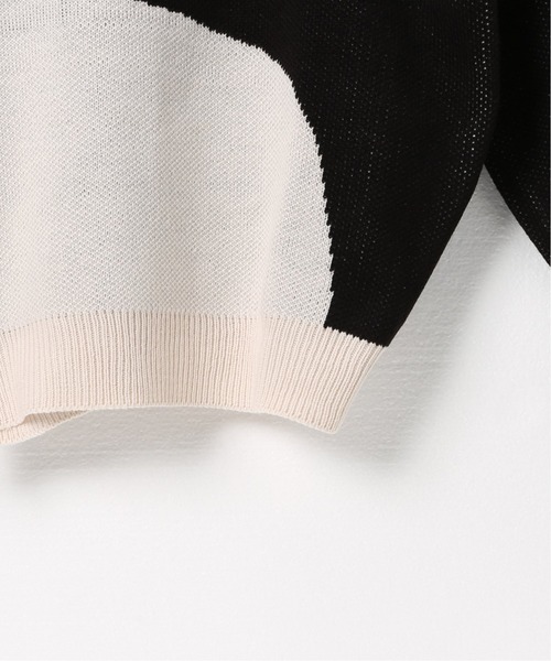 ROCKET x LUNCH（ロケットアンドランチ）の「【ROCKET × LUNCH/ロケット ランチ】R CONTRAST R JACQUARD KNI（ニット/セーター・レディース・ブラック/アーミー・SMALL）」の8枚目の写真