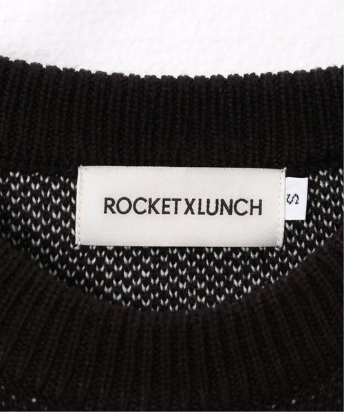 ROCKET x LUNCH（ロケットアンドランチ）の「【ROCKET × LUNCH/ロケット ランチ】R CONTRAST R JACQUARD KNI（ニット/セーター・レディース・ブラック/アーミー・SMALL）」の9枚目の写真