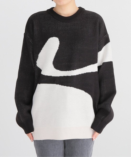 ROCKET x LUNCH（ロケットアンドランチ）の「【ROCKET × LUNCH/ロケット ランチ】R CONTRAST R JACQUARD KNI（ニット/セーター・レディース・ブラック/アーミー・SMALL）」の13枚目の写真