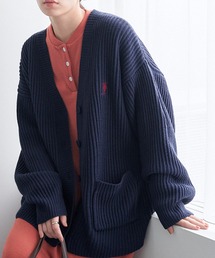 U.S. POLO ASSN. | U.S. POLO ASSN./ユーエスポロアッスン 別注ロゴ刺繍 オーバーサイズVネックニットカーディガン(カーディガン/ボレロ)