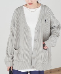 U.S. POLO ASSN./ユーエスポロアッスン 別注ロゴ刺繍 オーバーサイズVネックニットカーディガン