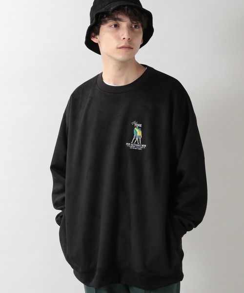 RAGEBLUE（レイジブルー）の「カットスウェード/ワンポイント刺繍クルー/214703（スウェット・メンズ・ホワイト/ライトブルー/ブラック/キャメル/オレンジ系その他/ダークグリーン/ブルー・MEDIUM/LARGE）」の12枚目の写真