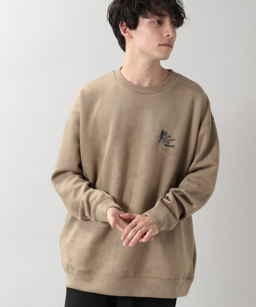 RAGEBLUE（レイジブルー）の「カットスウェード/ワンポイント刺繍クルー/214703（スウェット・メンズ・ホワイト/ライトブルー/ブラック/キャメル/オレンジ系その他/ダークグリーン/ブルー・MEDIUM/LARGE）」の8枚目の写真