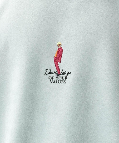 RAGEBLUE（レイジブルー）の「カットスウェード/ワンポイント刺繍クルー/214703（スウェット・メンズ・ホワイト/ライトブルー/ブラック/キャメル/オレンジ系その他/ダークグリーン/ブルー・MEDIUM/LARGE）」の18枚目の写真