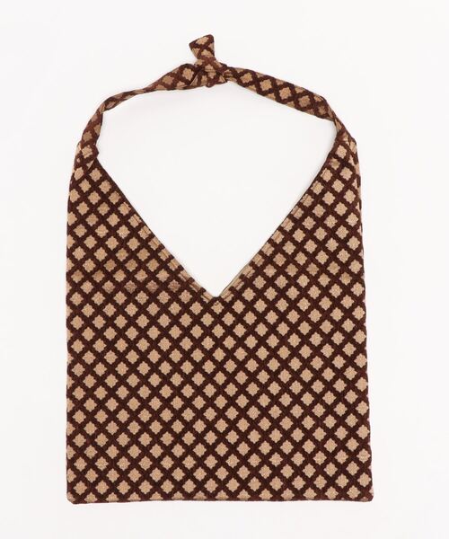 human woman（ヒューマンウーマン）の「BAGMATI　ジャガードバッグ（トートバッグ・レディース・クリアブラウン/グリーン系その他4・ﾌﾘ-）」の6枚目の写真