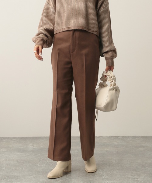 Heather（ヘザー）の「スリムフィットアッタカフレアパンツ　238826（スラックス・レディース・パープル/ベージュ/ブラック/グリーン/ブラウン・M/L/S/XS）」の3枚目の写真