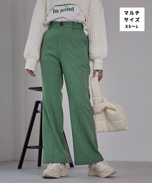 Heather（ヘザー）の「スリムフィットアッタカフレアパンツ　238826（スラックス・レディース・パープル/ベージュ/ブラック/グリーン/ブラウン・M/L/S/XS）」の4枚目の写真