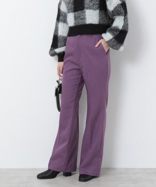 Heather（ヘザー）の「スリムフィットアッタカフレアパンツ　238826（スラックス・レディース・パープル/ベージュ/ブラック/グリーン/ブラウン・M/L/S/XS）」の8枚目の写真