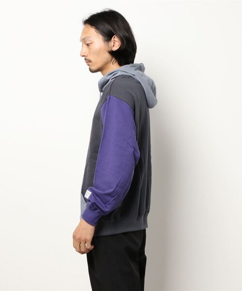 VISION STREET WEAR（ヴィジョンストリートウェア）の「【VISION STREET WEAR／ビジョンストリートウェア】ベロアワッペン裏毛フーディープルパーカー／トレーナー／コットン100％（パーカー・メンズ・チャコールグレー/パープル/グレー/アイボリー/ワイン・MEDIUM/LARGE/X-LARGE）」の6枚目の写真