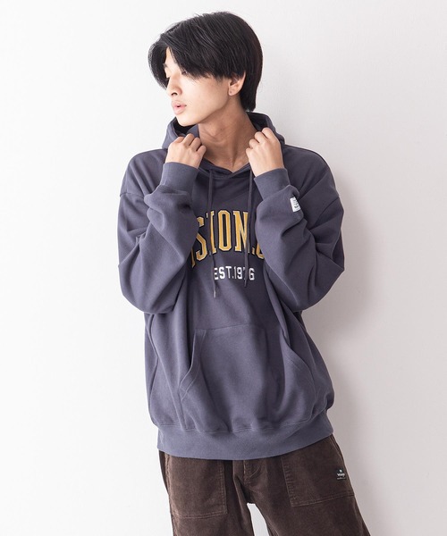 VISION STREET WEAR（ヴィジョンストリートウェア）の「【VISION STREET WEAR／ビジョンストリートウェア】ベロアワッペン裏毛フーディープルパーカー／トレーナー／コットン100％（パーカー・メンズ・チャコールグレー/パープル/グレー/アイボリー/ワイン・MEDIUM/LARGE/X-LARGE）」の11枚目の写真