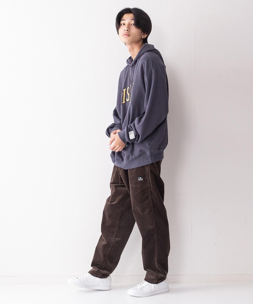 VISION STREET WEAR（ヴィジョンストリートウェア）の「【VISION STREET WEAR／ビジョンストリートウェア】ベロアワッペン裏毛フーディープルパーカー／トレーナー／コットン100％（パーカー・メンズ・チャコールグレー/パープル/グレー/アイボリー/ワイン・MEDIUM/LARGE/X-LARGE）」の9枚目の写真
