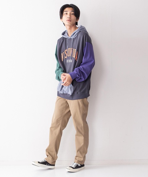 VISION STREET WEAR（ヴィジョンストリートウェア）の「【VISION STREET WEAR／ビジョンストリートウェア】ベロアワッペン裏毛フーディープルパーカー／トレーナー／コットン100％（パーカー・メンズ・チャコールグレー/パープル/グレー/アイボリー/ワイン・MEDIUM/LARGE/X-LARGE）」の14枚目の写真