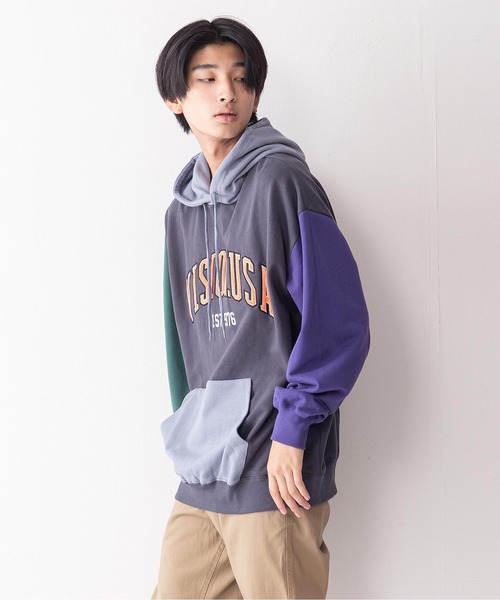 VISION STREET WEAR（ヴィジョンストリートウェア）の「【VISION STREET WEAR／ビジョンストリートウェア】ベロアワッペン裏毛フーディープルパーカー／トレーナー／コットン100％（パーカー・メンズ・チャコールグレー/パープル/グレー/アイボリー/ワイン・MEDIUM/LARGE/X-LARGE）」の17枚目の写真