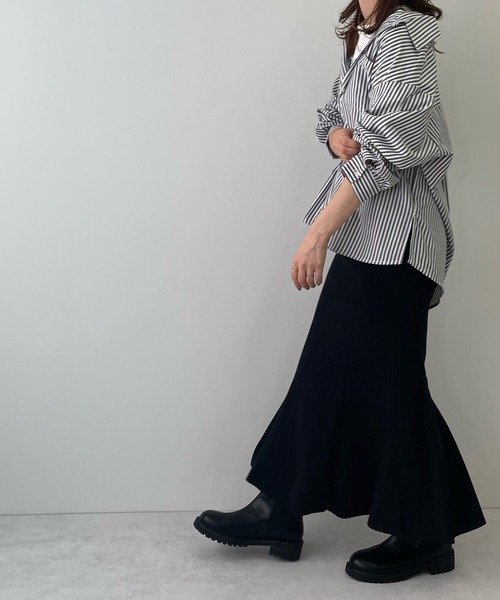 LE MORE（リモア）の「ストライプシャツ（シャツ/ブラウス・レディース・ブラック/カーキ・FREE）」の15枚目の写真