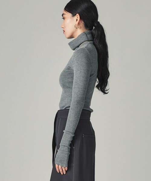 CITY TOKYO（シティトウキョウ）の「リブタートルネックニットトップ（ニット/セーター・レディース・ブラック/ベージュ/グレー・FREE）」の8枚目の写真