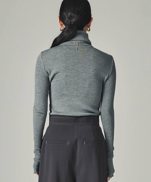 CITY TOKYO（シティトウキョウ）の「リブタートルネックニットトップ（ニット/セーター・レディース・ブラック/ベージュ/グレー・FREE）」の9枚目の写真