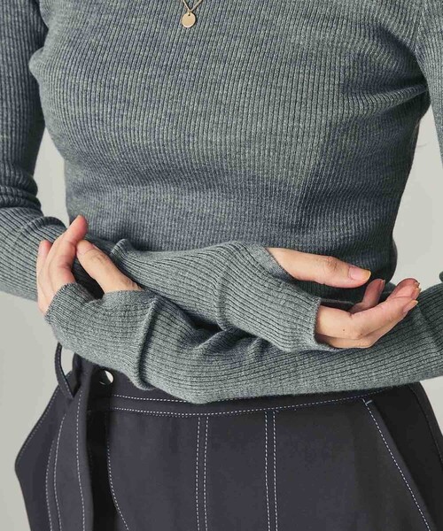 CITY TOKYO（シティトウキョウ）の「リブタートルネックニットトップ（ニット/セーター・レディース・ブラック/ベージュ/グレー・FREE）」の11枚目の写真