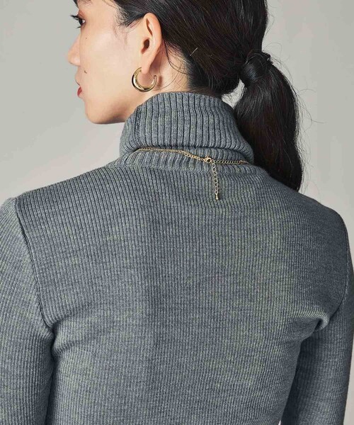 CITY TOKYO（シティトウキョウ）の「リブタートルネックニットトップ（ニット/セーター・レディース・ブラック/ベージュ/グレー・FREE）」の13枚目の写真