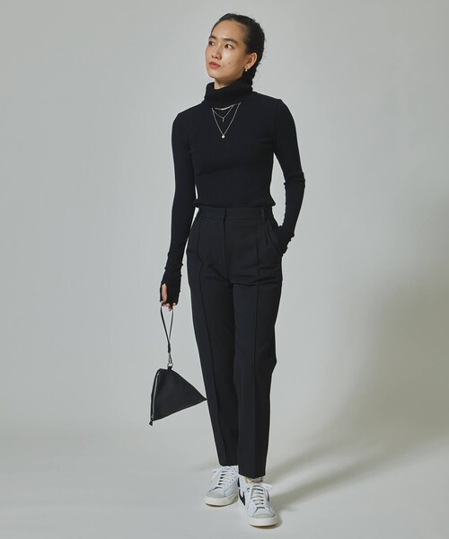 CITY TOKYO（シティトウキョウ）の「リブタートルネックニットトップ（ニット/セーター・レディース・ブラック/ベージュ/グレー・FREE）」の14枚目の写真