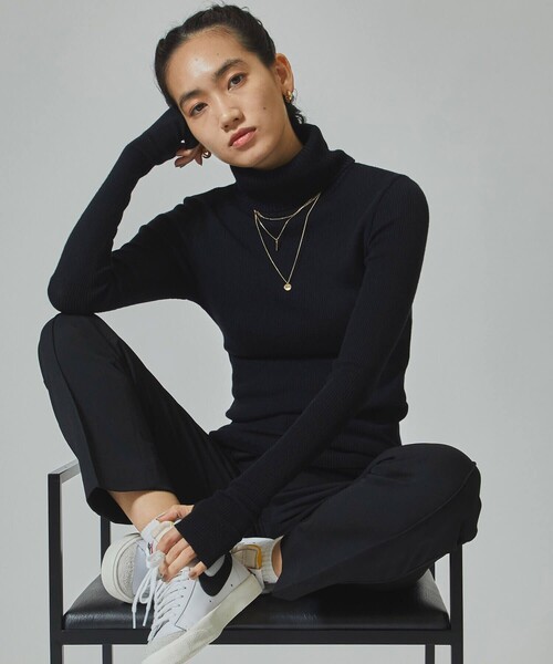 CITY TOKYO（シティトウキョウ）の「リブタートルネックニットトップ（ニット/セーター・レディース・ブラック/ベージュ/グレー・FREE）」の17枚目の写真