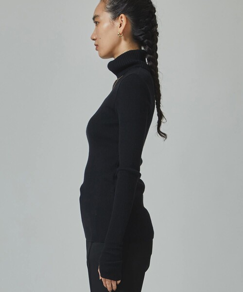 CITY TOKYO（シティトウキョウ）の「リブタートルネックニットトップ（ニット/セーター・レディース・ブラック/ベージュ/グレー・FREE）」の19枚目の写真