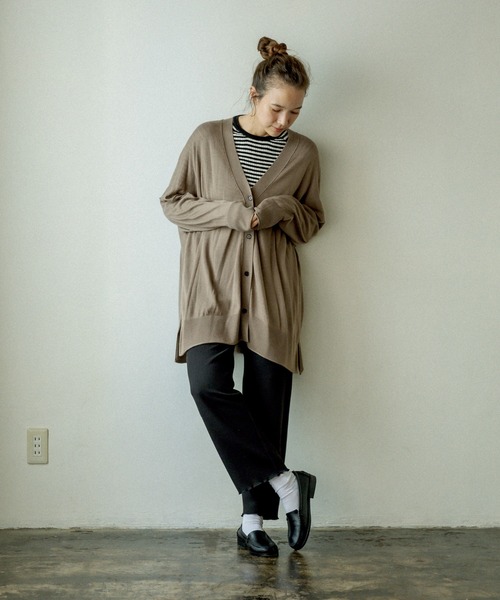 PUAL CE CIN（ピュアルセシン）の「14Gニットカーディガン（カーディガン/ボレロ・レディース・ベージュ/レッド/スミクロ・FREE）」の10枚目の写真