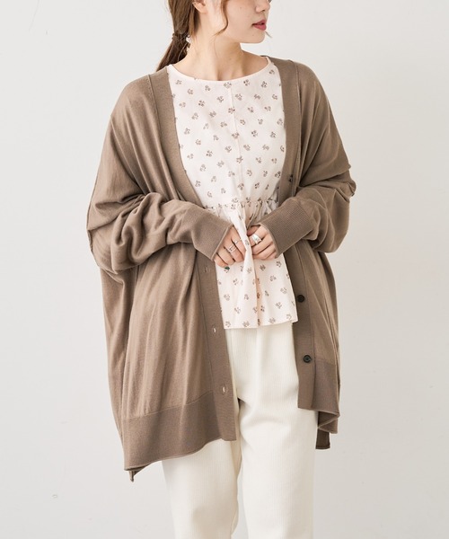 PUAL CE CIN（ピュアルセシン）の「14Gニットカーディガン（カーディガン/ボレロ・レディース・ベージュ/レッド/スミクロ・FREE）」の16枚目の写真