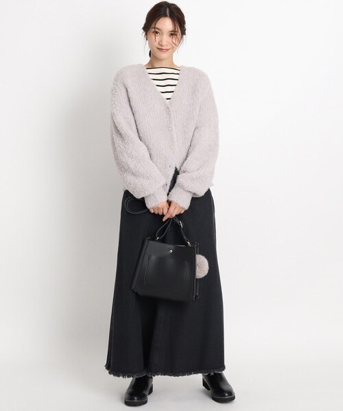 grove(グローブ)の「◆【S-LL】裾フリンジデニムロングスカート(デニムスカート・レディース・ブラック/ネイビー・01/02/04/03)」の11枚目の写真